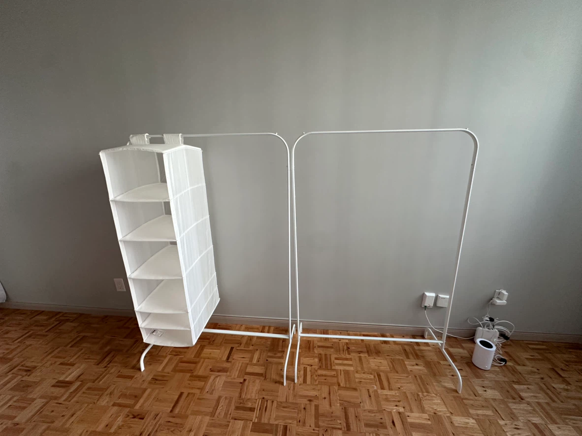 IKEA MULIG Clothes Rack, White (Selling two hangers)