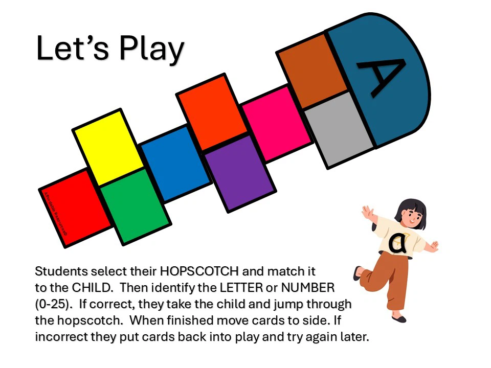 Hopscotch Alphabet and Numbers Game