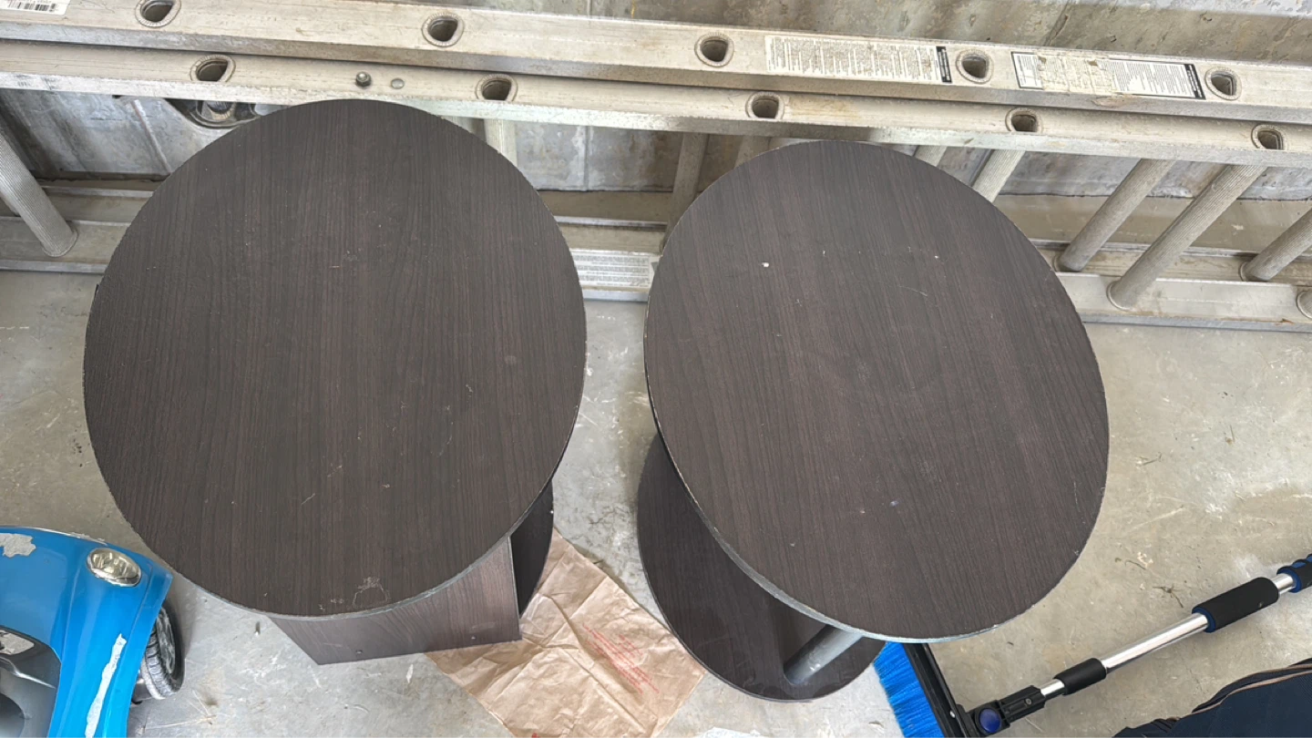 Pair of Dark Wood Accent Tables