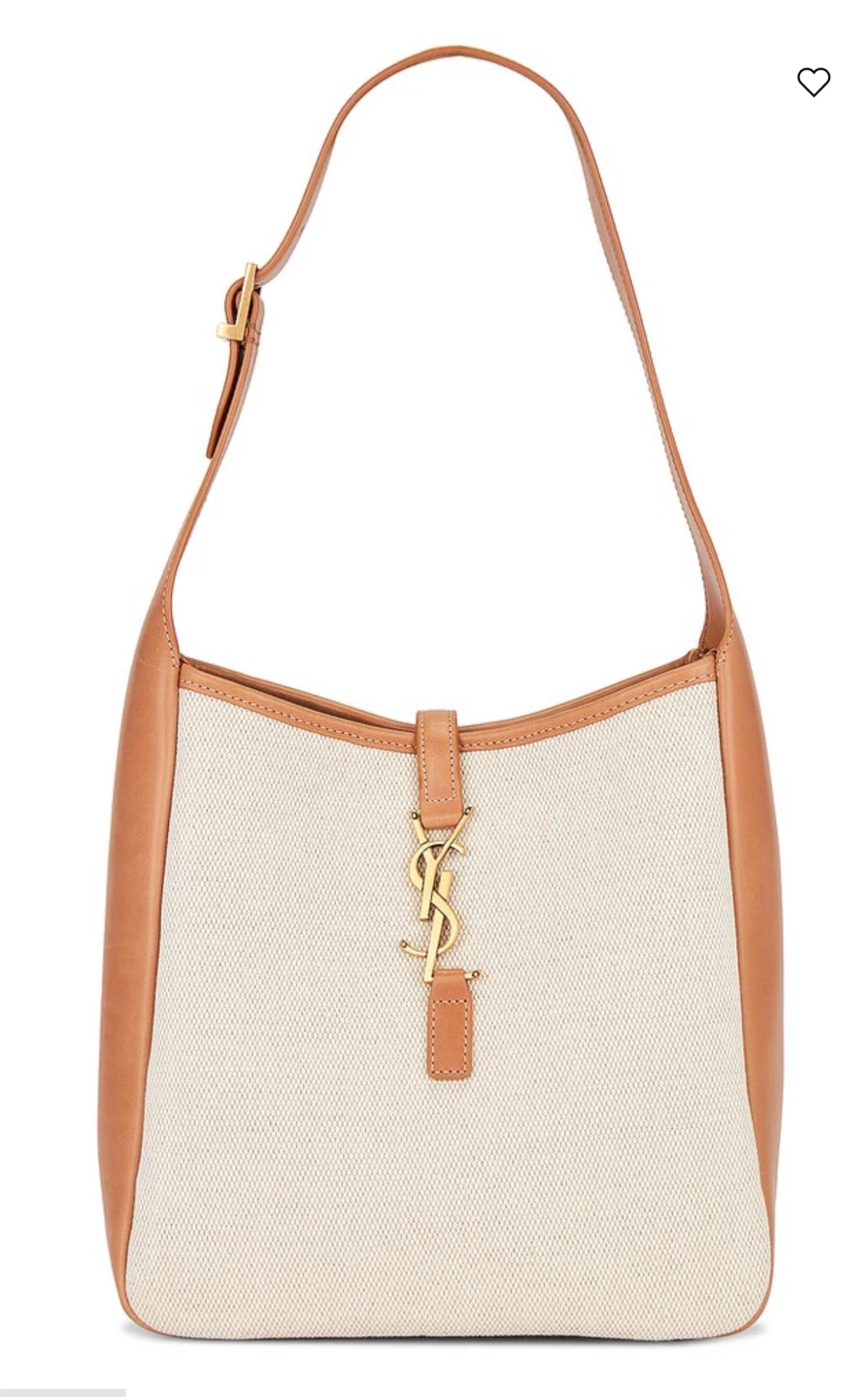 Saint Laurent Paris Leather & Canvas Shoulder Bag
