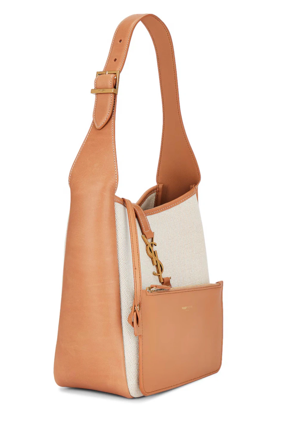 Saint Laurent Paris Leather & Canvas Shoulder Bag - photo 4