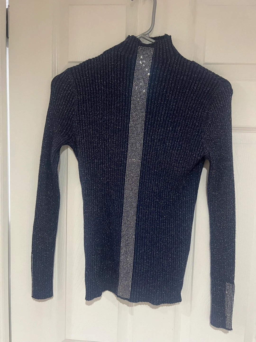 Sparkly Ribbed Turtleneck Sweater