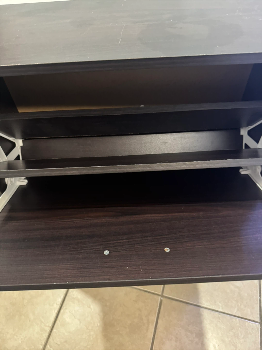Dark Wood 2-Tier Shoe Cabinet - photo 3