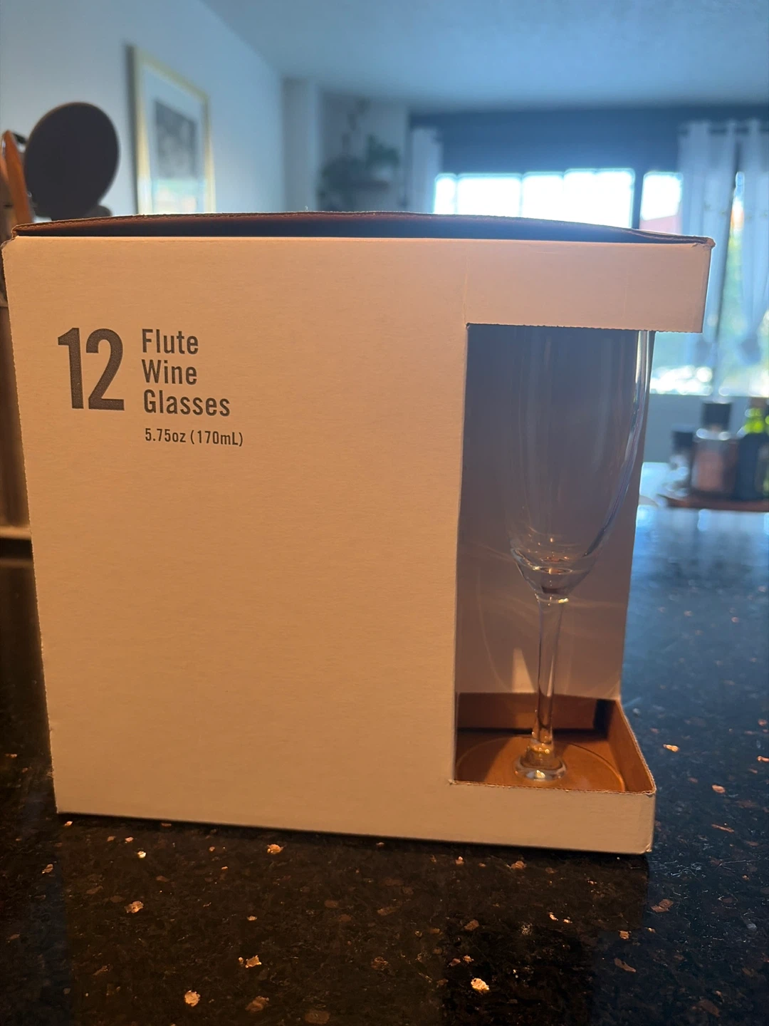 Set of 12 Flute Wine Glasses - 5.75oz (170mL)