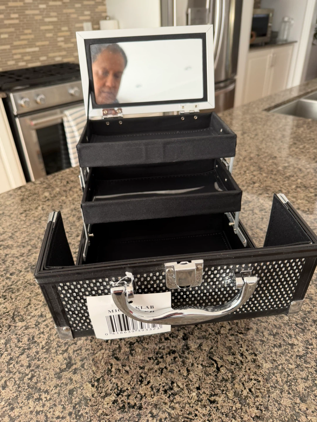 Black Makeup Train Case with Mirror - photo 3