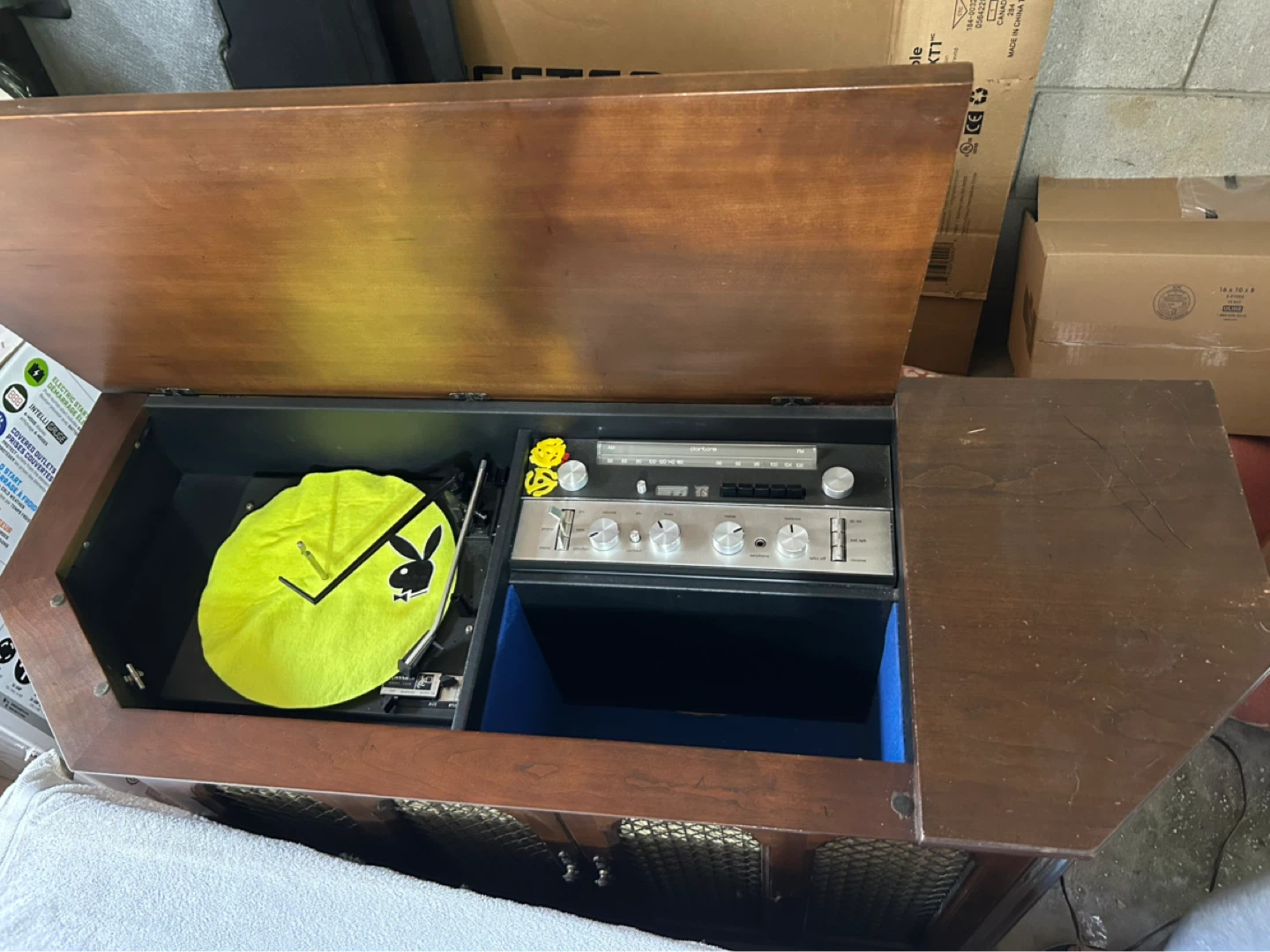 Vintage Wood Console Stereo with Turntable