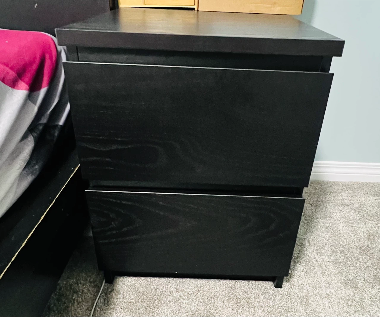 King size bed frame, mattress and 2 night stands - photo 4