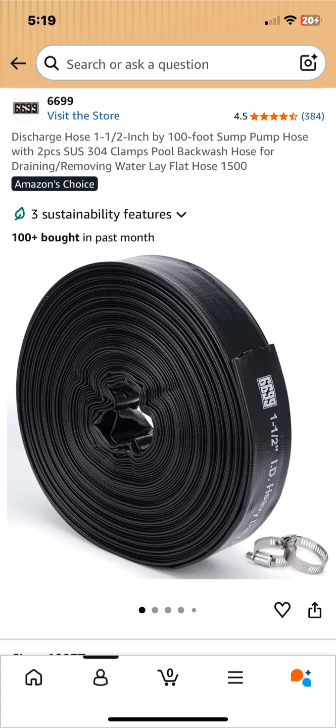New Discharge Backwash Hose 1-1/2-Inch by 100-foot