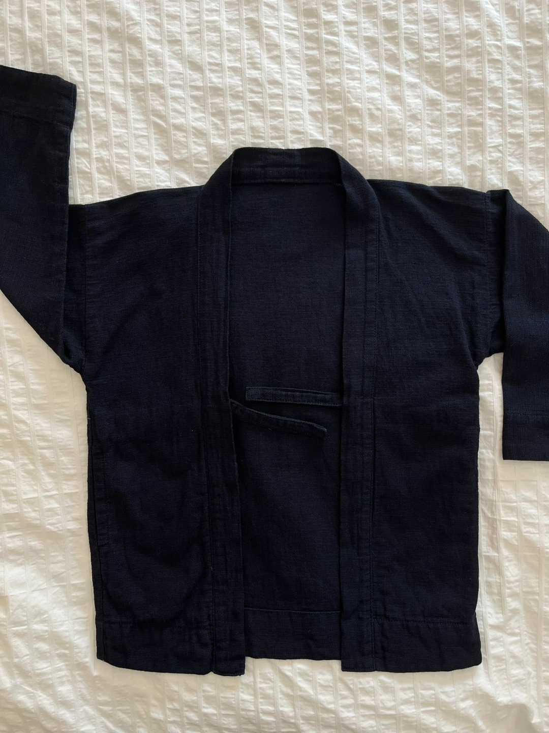 Indigo navy kimono-style wrap top/ jacket, size 110/120