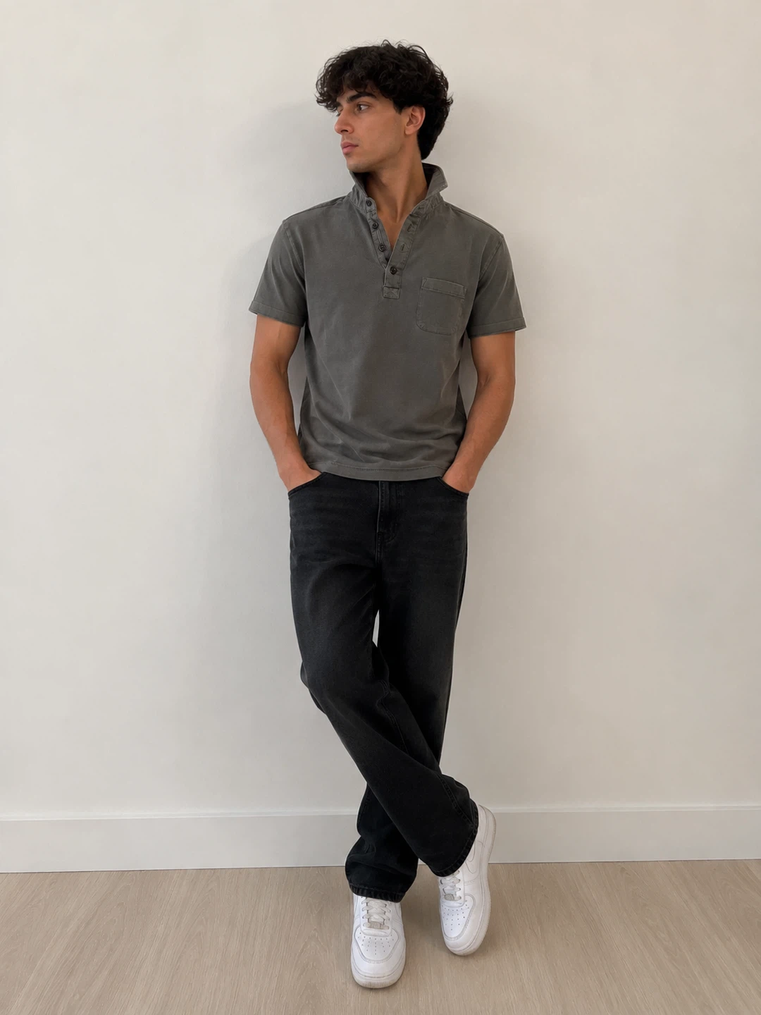 Men's Grey Short Sleeve Polo Shirt XS - photo 2