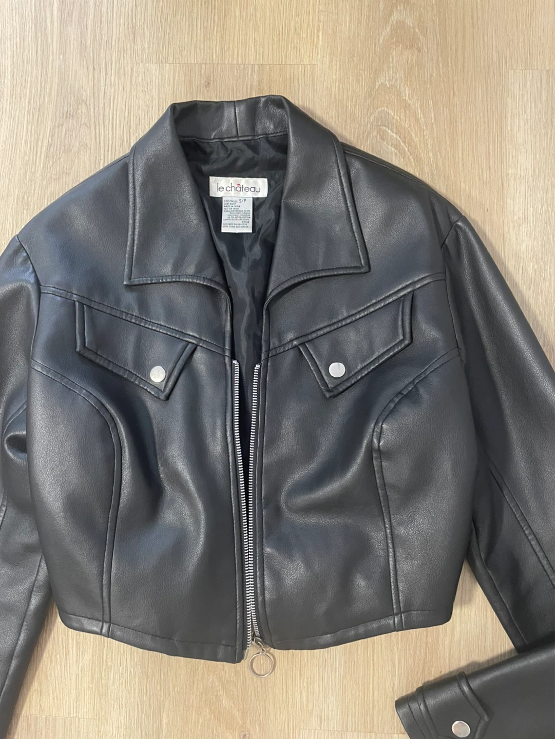 Faux leather jacket S - photo 4