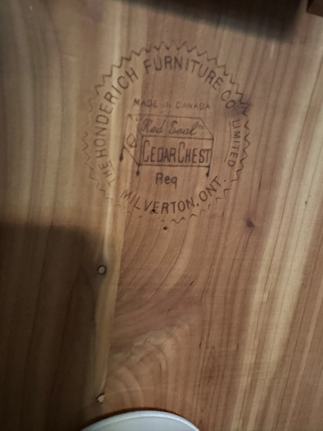 The Honderich Furniture Co. Red Seal Cedar Chest