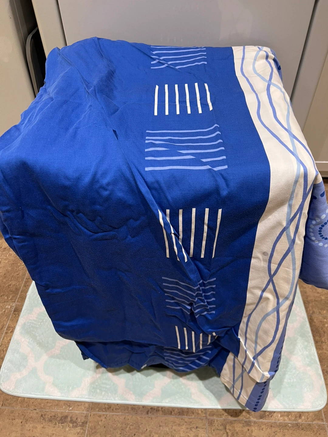 Blue Geometric Print Duvet Cover - photo 3