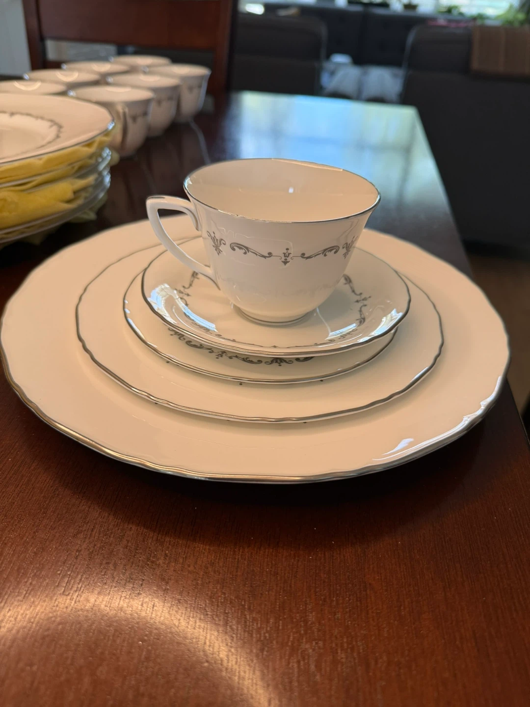 Silver Chantilly 1963 China Dinnerware Set