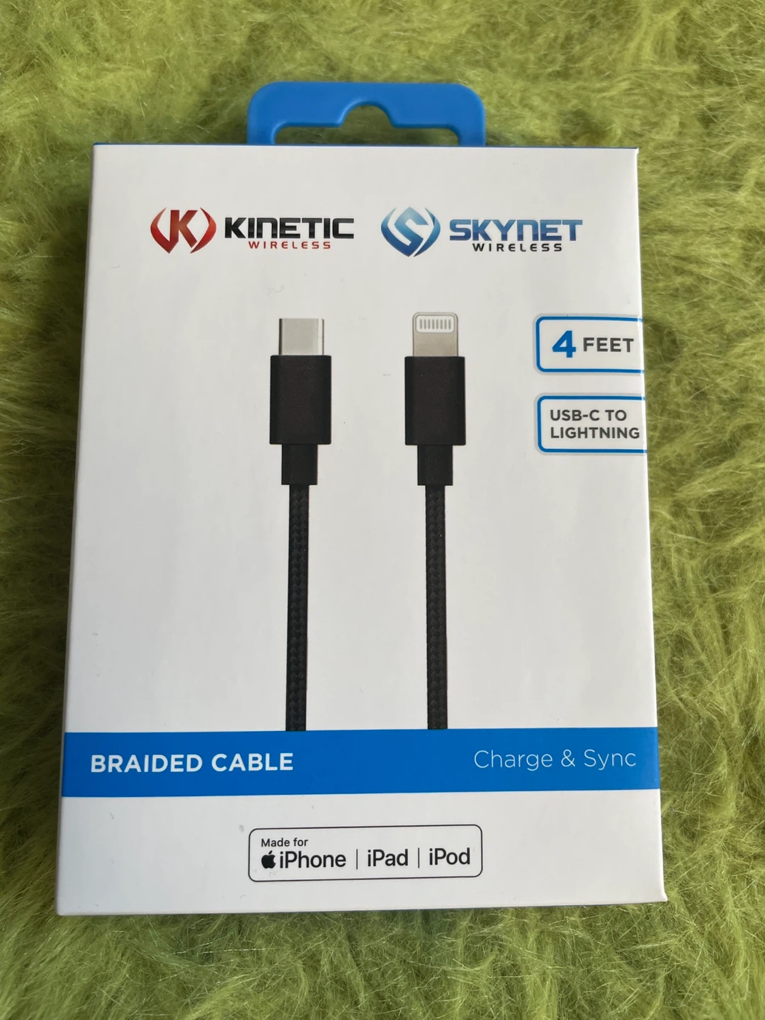 Kinetic Wireless Braided USB-C to Lightning Cable - 4 Feet