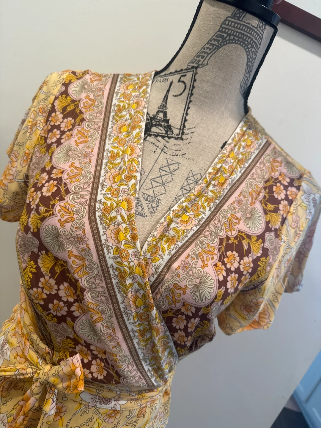 Yellow Floral Maxi Wrap Dress - photo 2