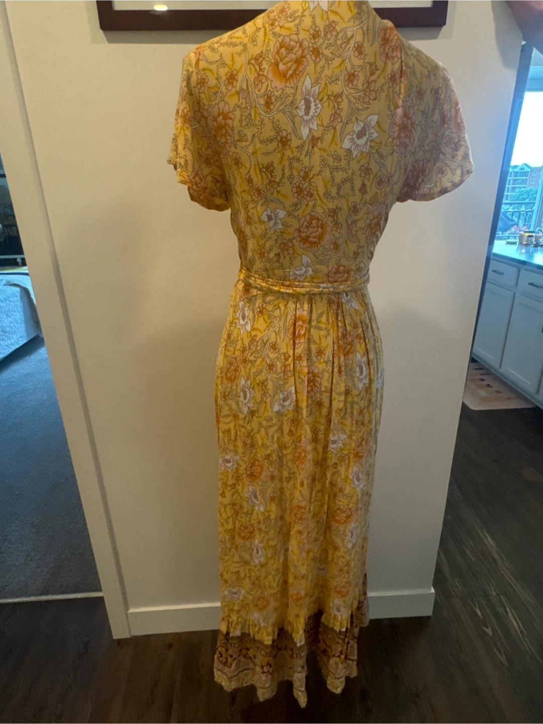 Yellow Floral Maxi Wrap Dress - photo 4