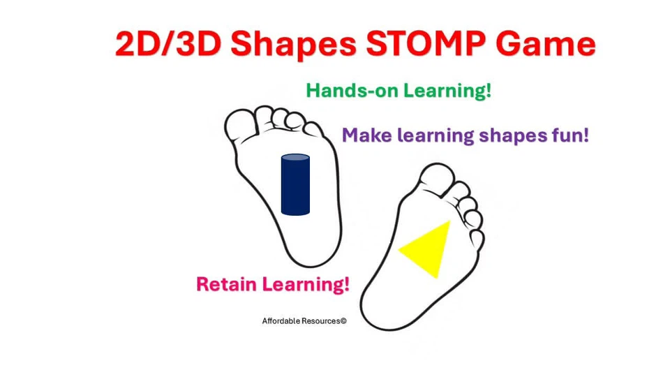 2D/3D Shapes STOMP Game by Affordable Resources