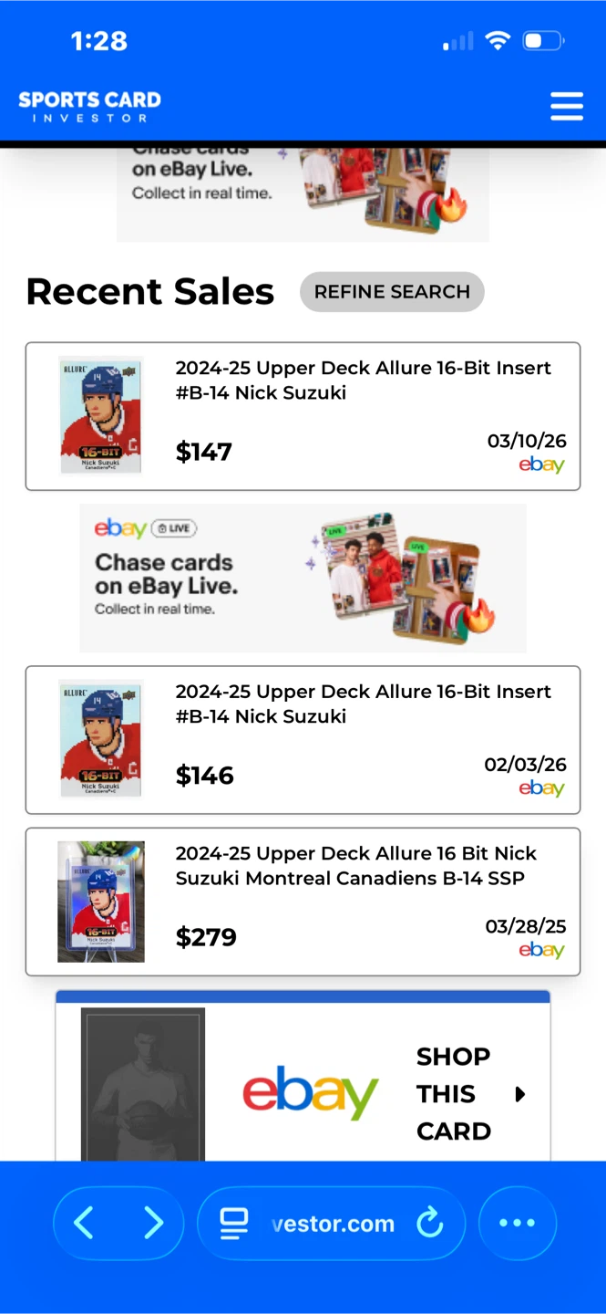 Nick Suzuki 16 bit allure card - photo 5