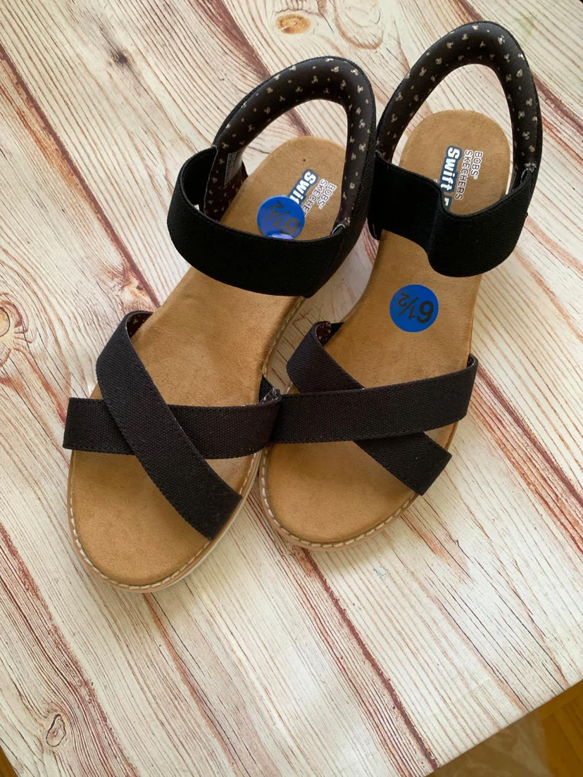 Bobs from Skechers Women's Black Sandals Size 6.5 - photo 2