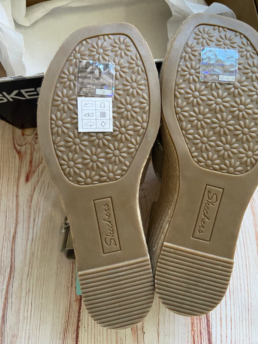 Skechers Women's Tan Espadrille Wedge Sandals Size 7 - photo 4