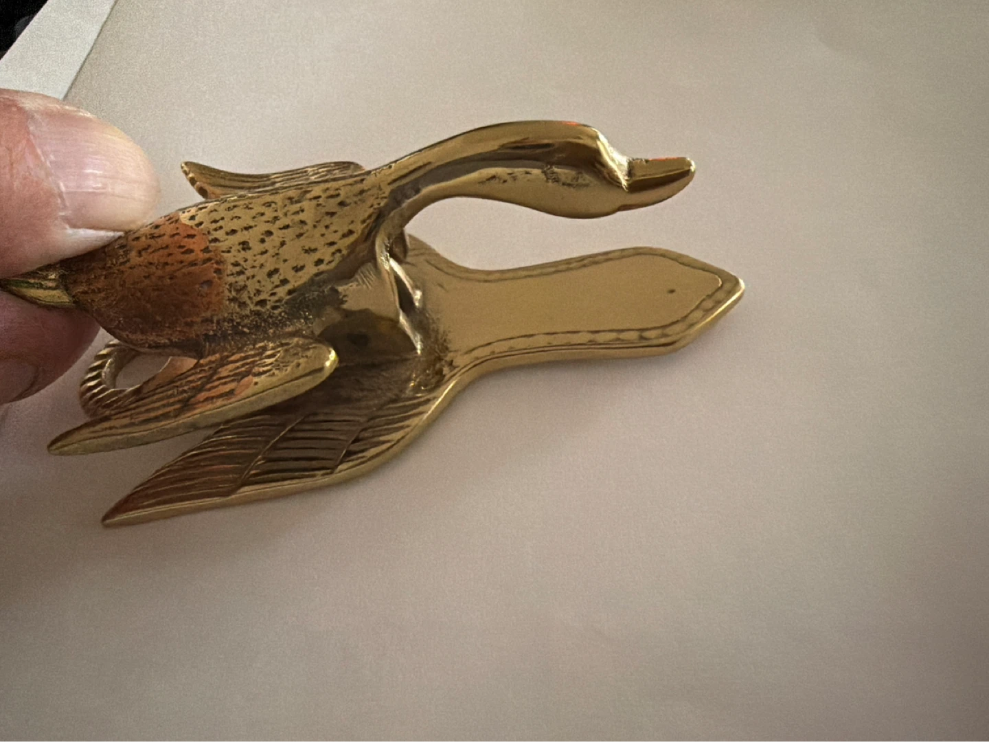 Victorian Brass Duck Clip Holder - photo 2