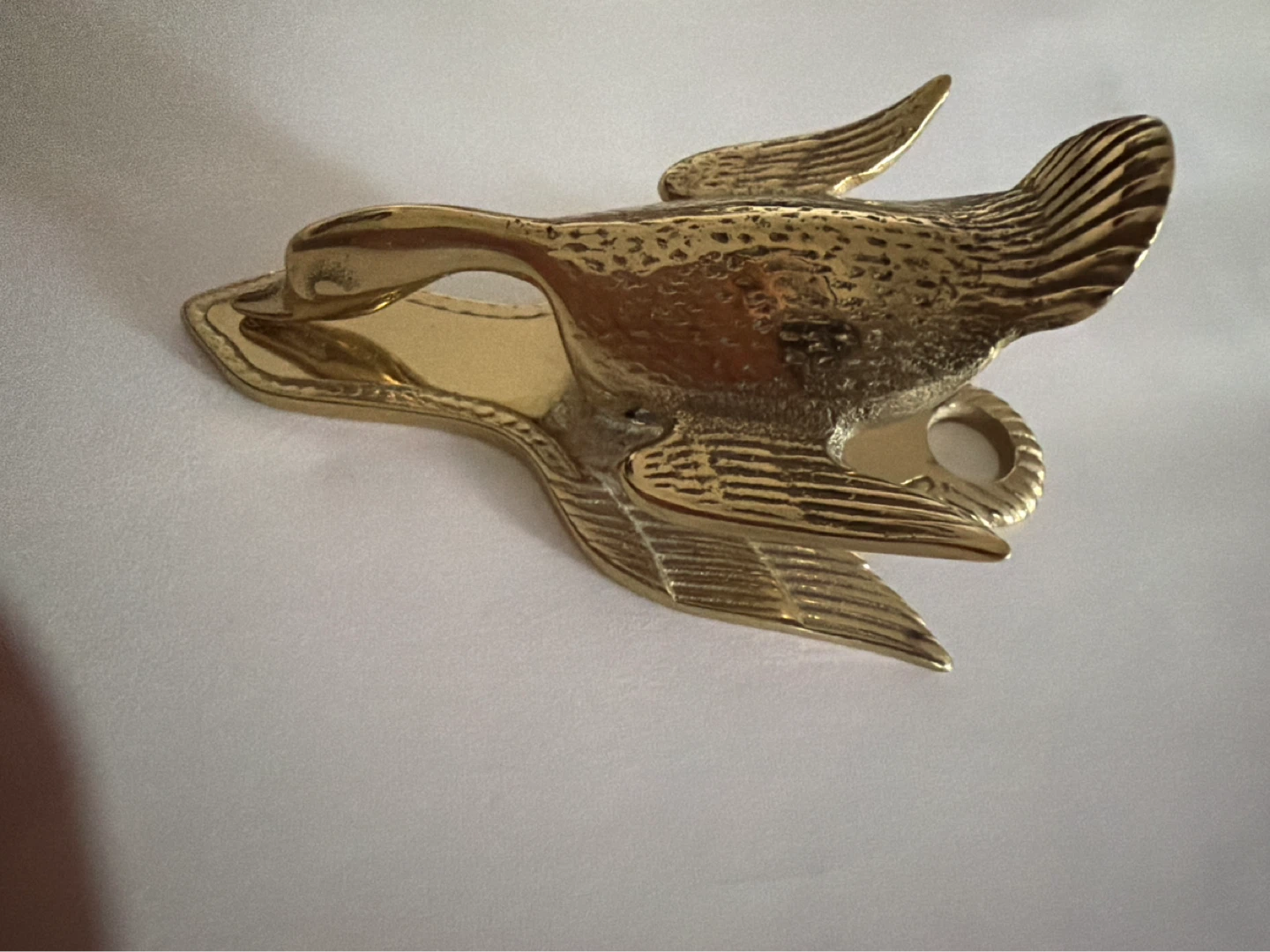 Victorian Brass Duck Clip Holder