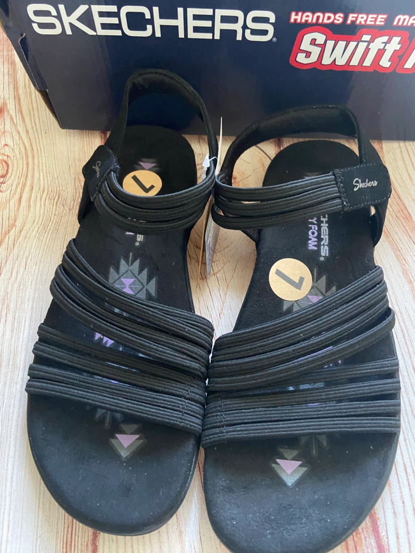 Skechers Women's Black Slip-On Sandals Size 7