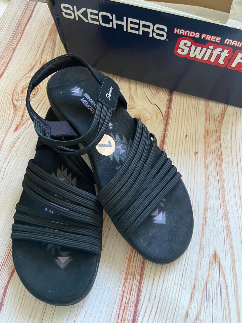 Skechers Women's Black Slip-On Sandals Size 7 - photo 2