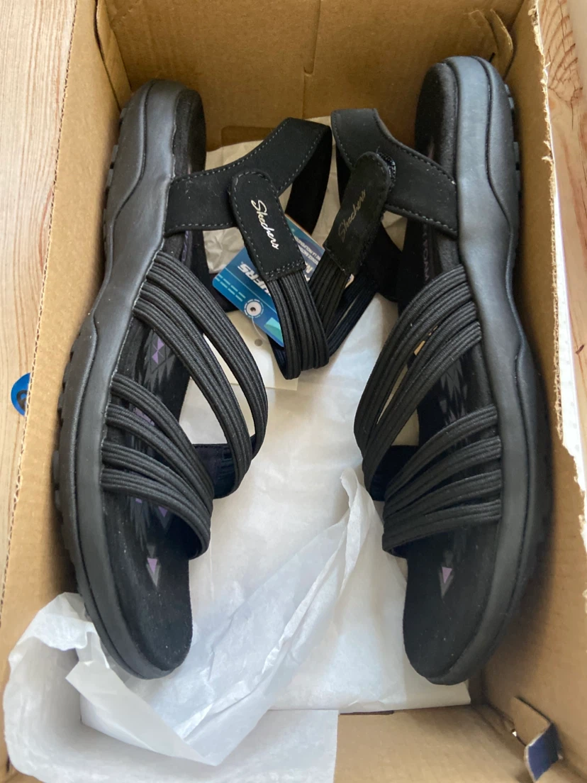 Skechers Women's Black Slip-On Sandals Size 7 - photo 3