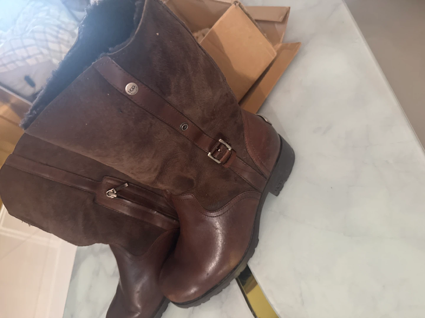 UGG Brown Suede & Leather Boots