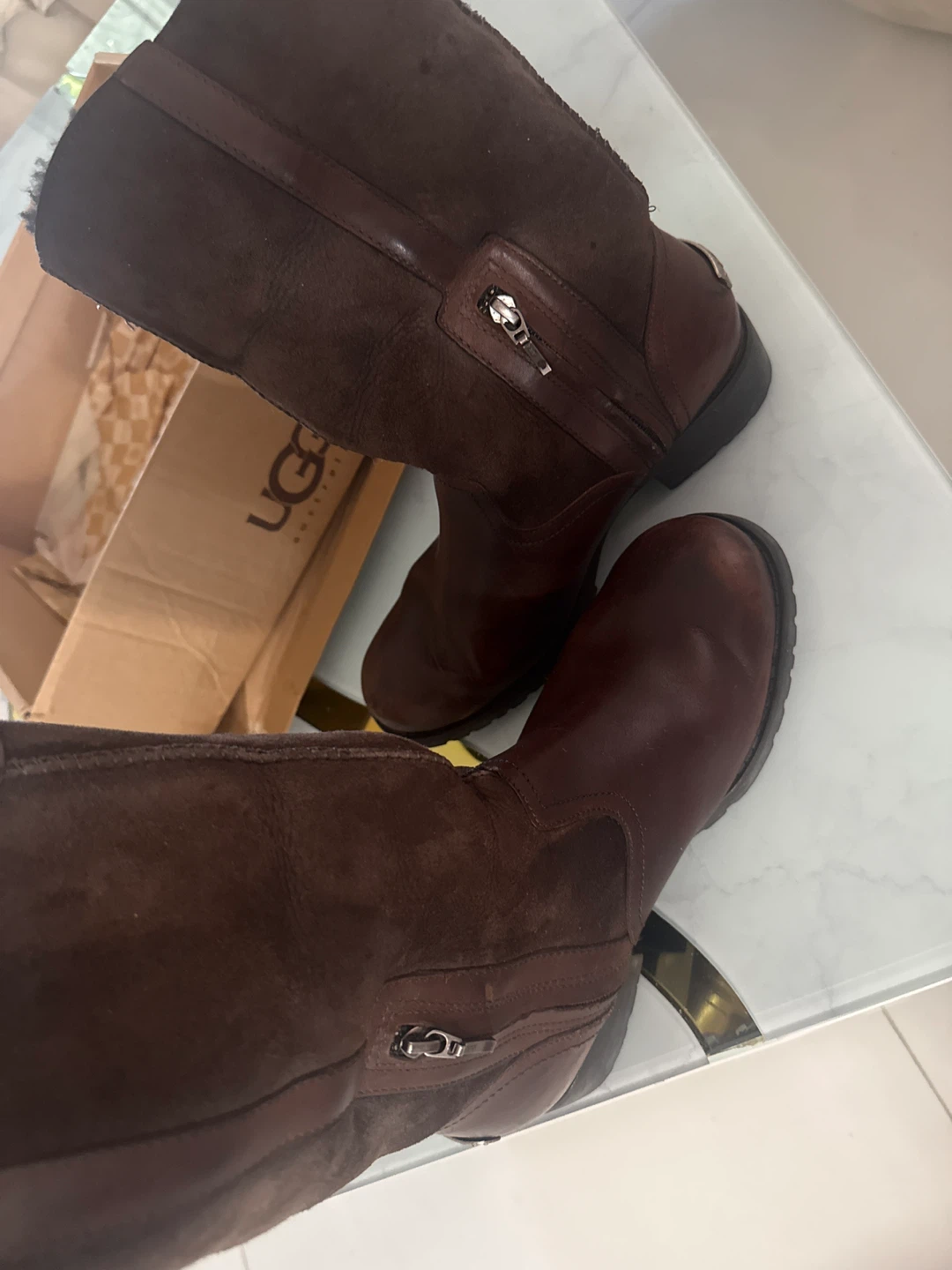UGG Brown Suede & Leather Boots - photo 5