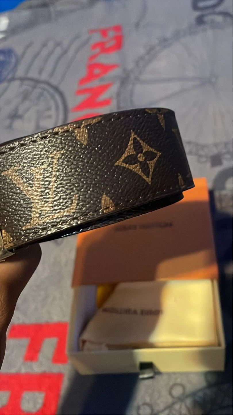 Louis Vuitton Belt with Gold Buckle - photo 2