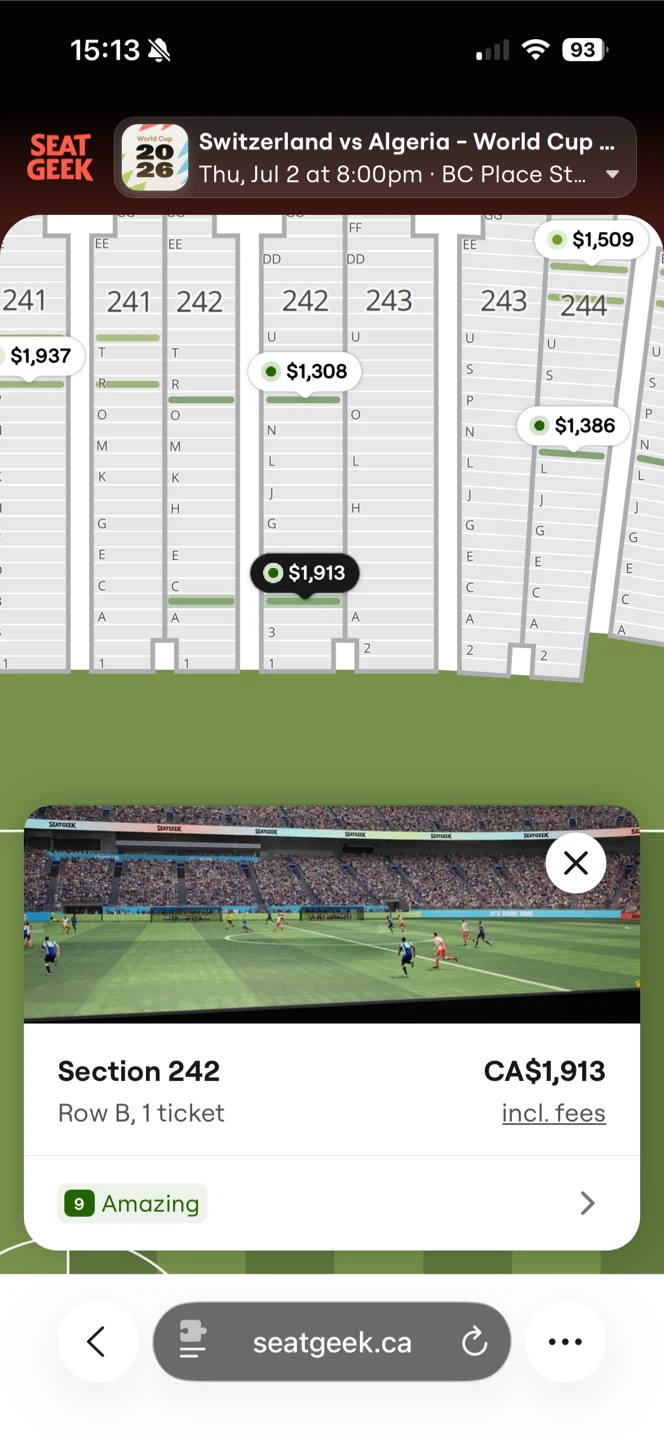 FIFA World Cup ticket July 2