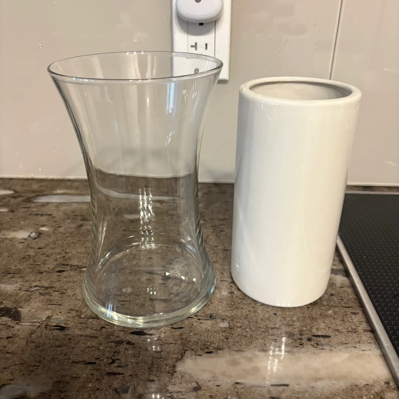 Glass and Ceramic Vase Set