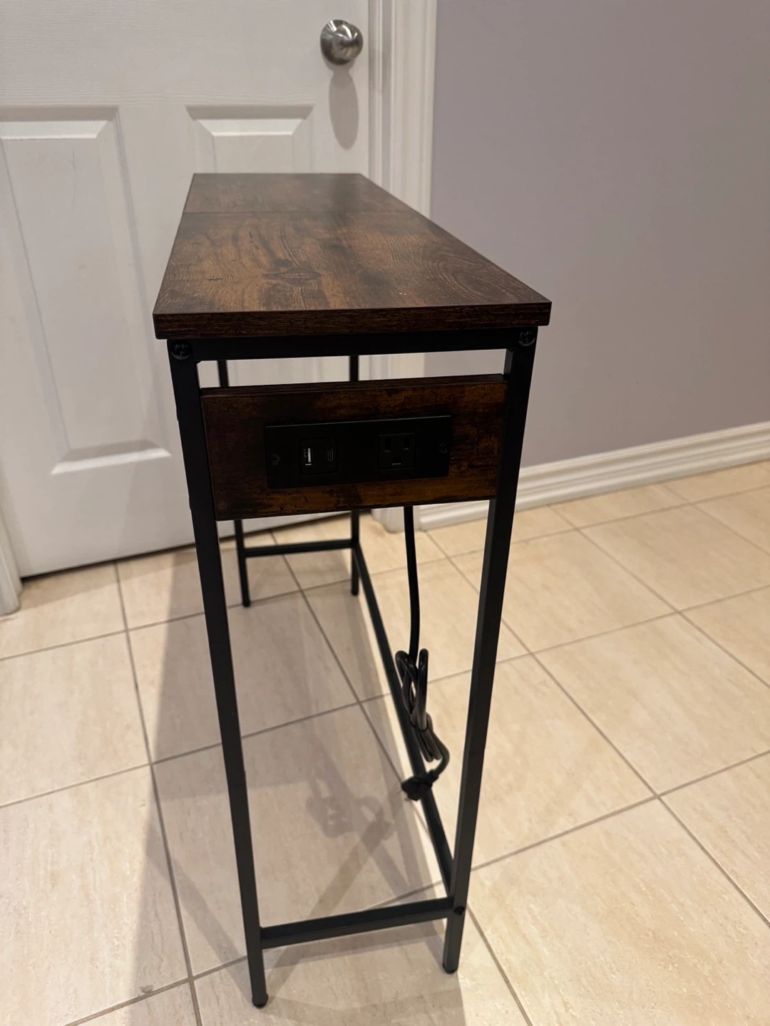 Narrow Console Table with Built-in Outlet - photo 2