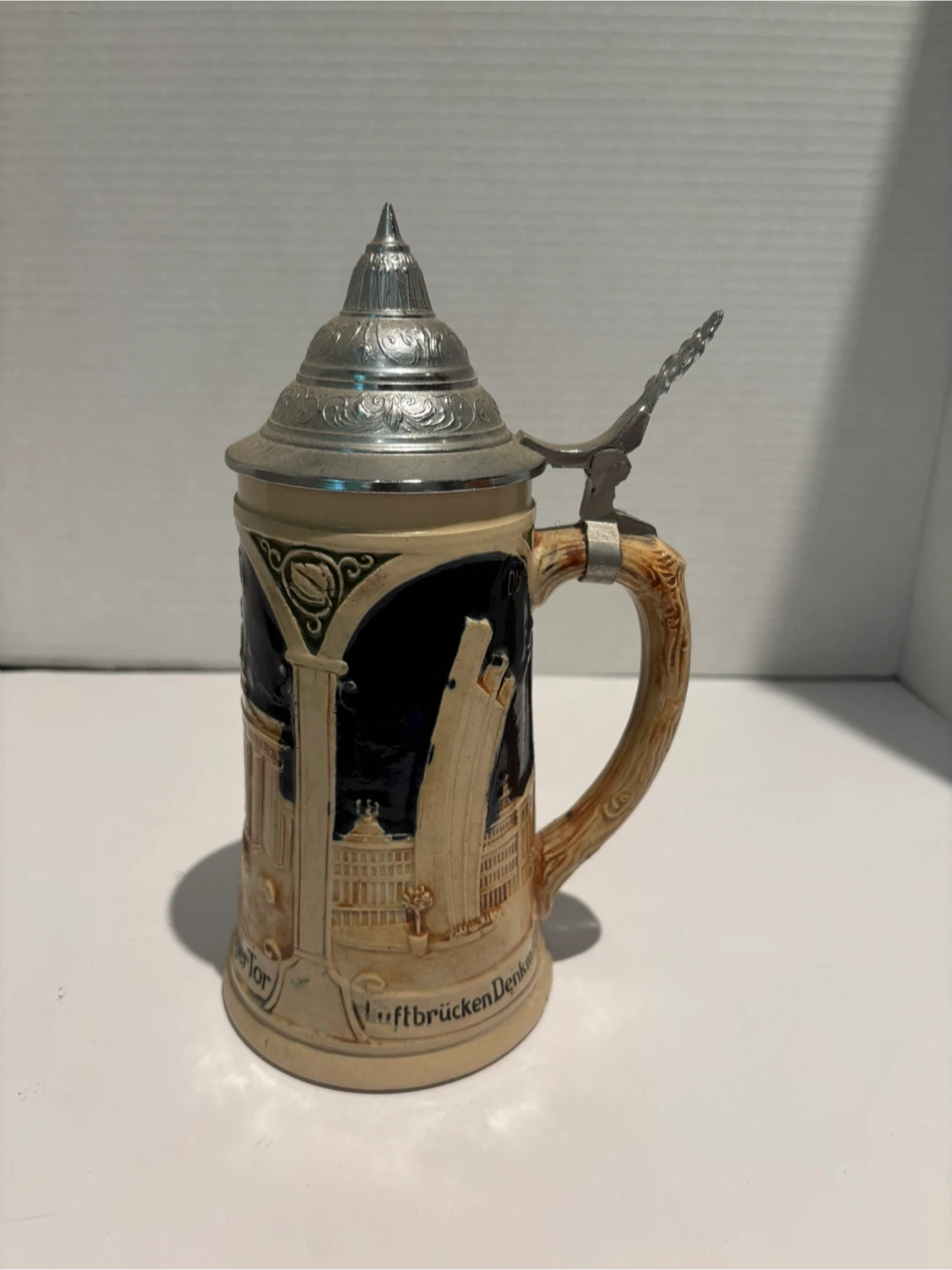 GERZ West Germany Beer Stein Berlin Panoramic Pewter Lid Mug - photo 2