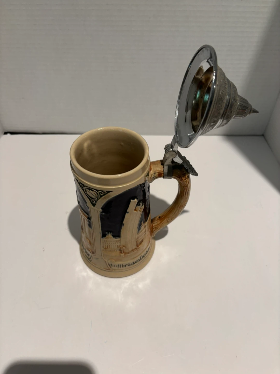 GERZ West Germany Beer Stein Berlin Panoramic Pewter Lid Mug - photo 3