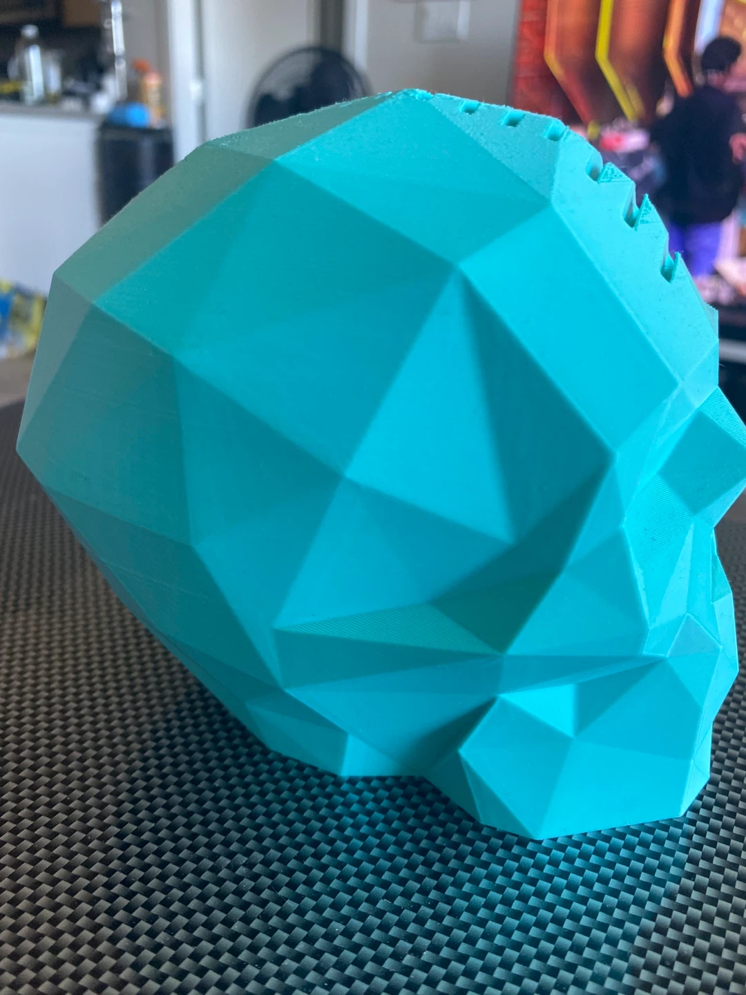 Guitar picks holder - Teal Geometric Skull Desk - photo 4