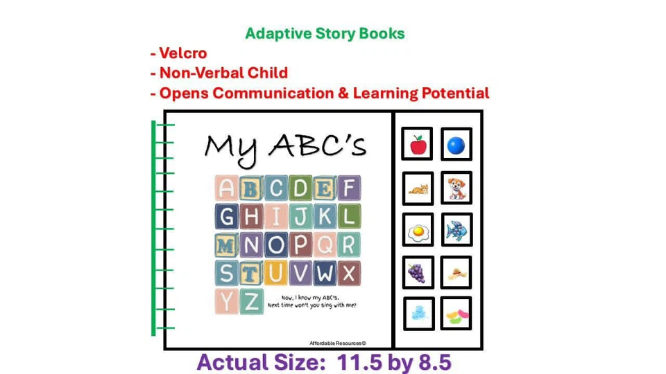 Adaptive Velcro ABC Story Book with Velcro