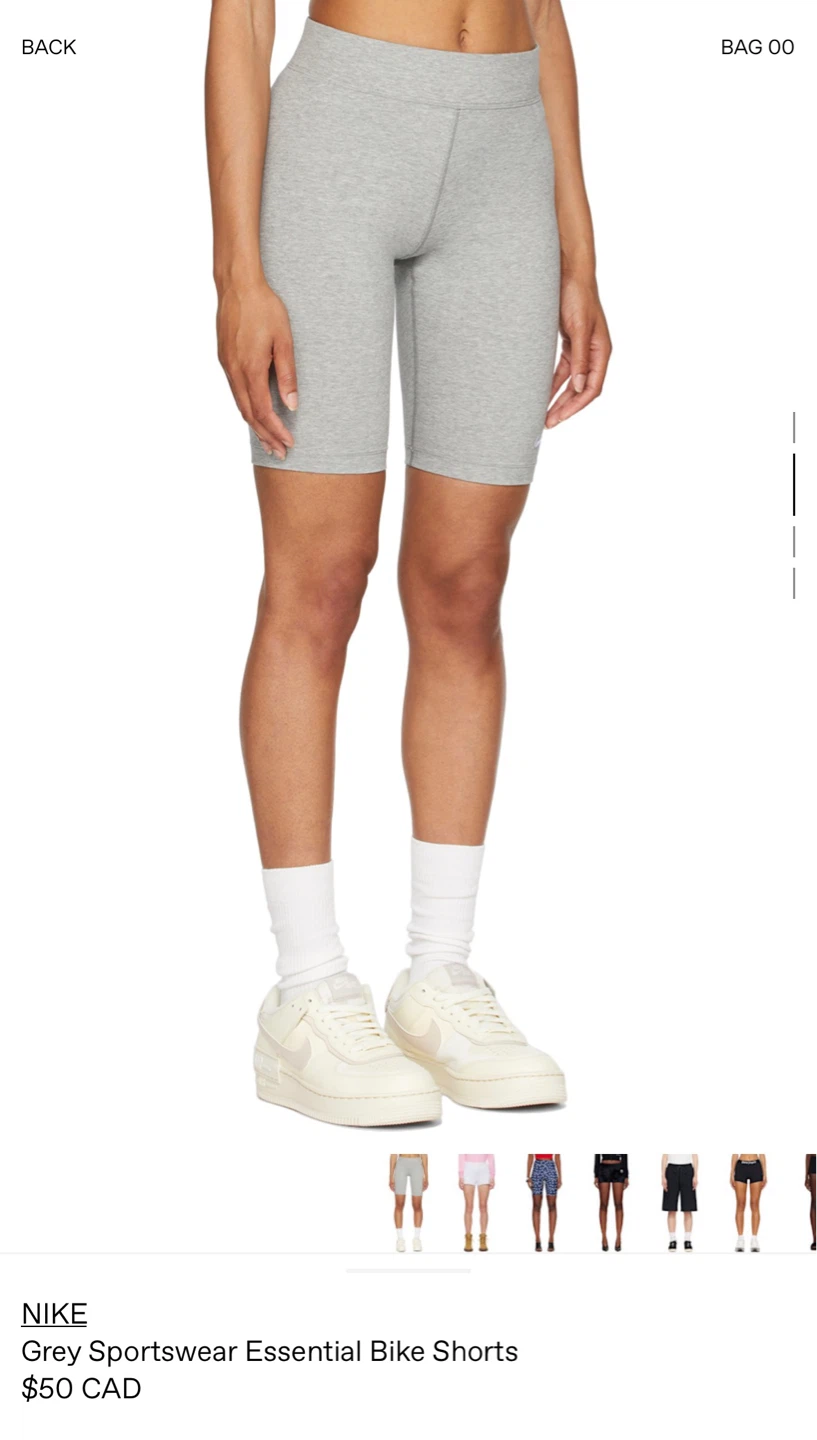 NIKE Grey Sportswear Essential Bike Shorts - photo 3