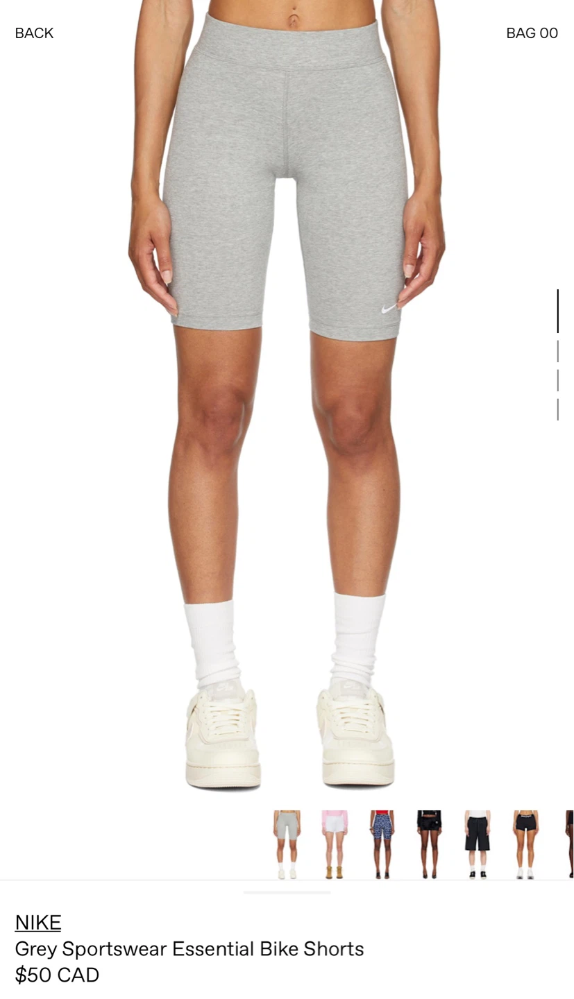 NIKE Grey Sportswear Essential Bike Shorts - photo 2