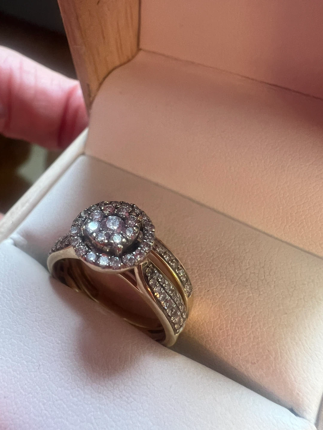 10 k Diamond Engagement Ring Wedding Band Set - photo 2