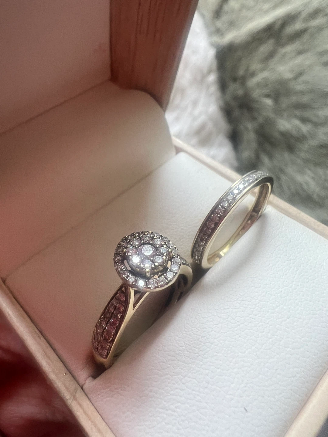 10 k Diamond Engagement Ring Wedding Band Set - photo 4