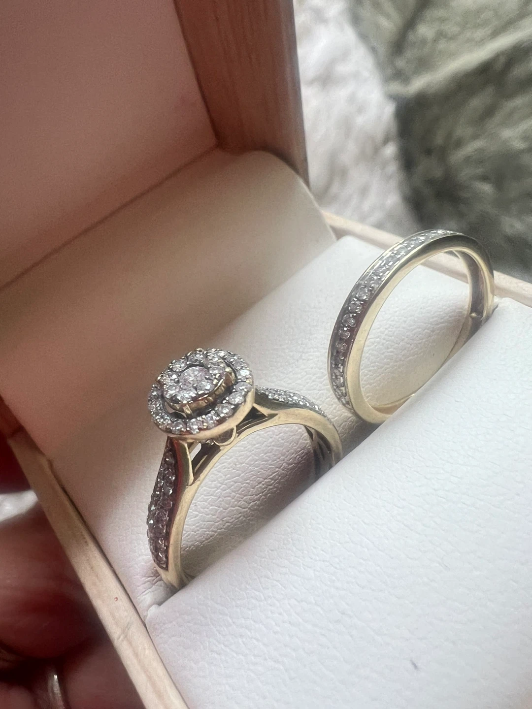 10 k Diamond Engagement Ring Wedding Band Set - photo 5