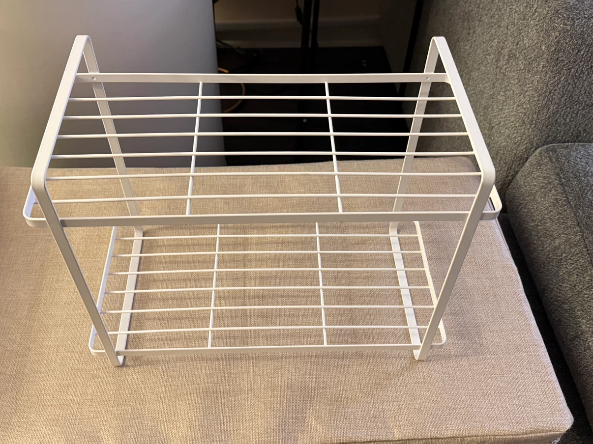 White Metal 2-Tier Storage Rack - photo 2