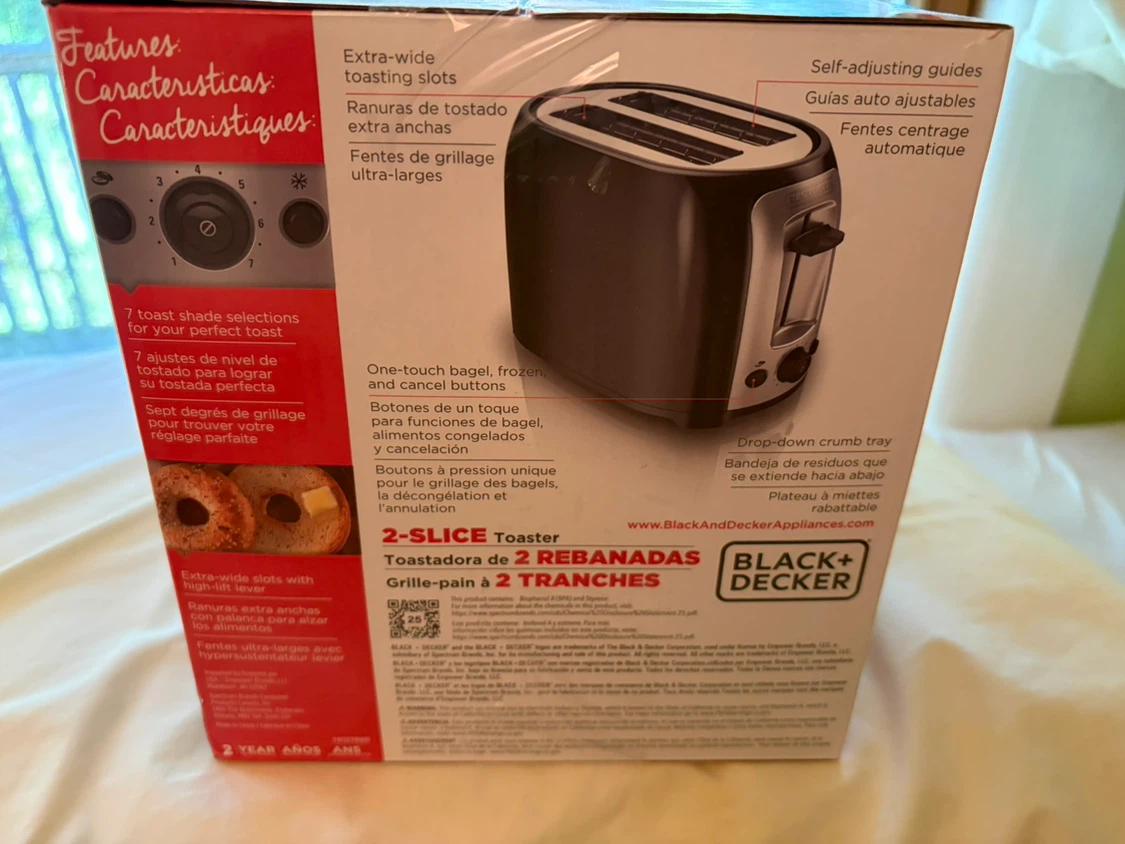 NEW Black+Decker 2-Slice Toaster with Extra-Wide Slots - photo 2