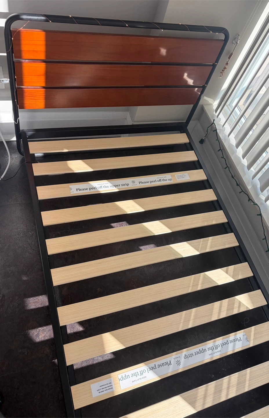 Metal Bed Frame with Wooden Slats - photo 2