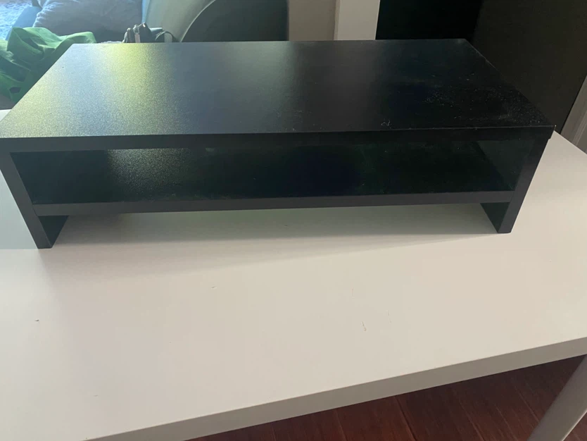 Black Monitor Riser Stand with Shelf