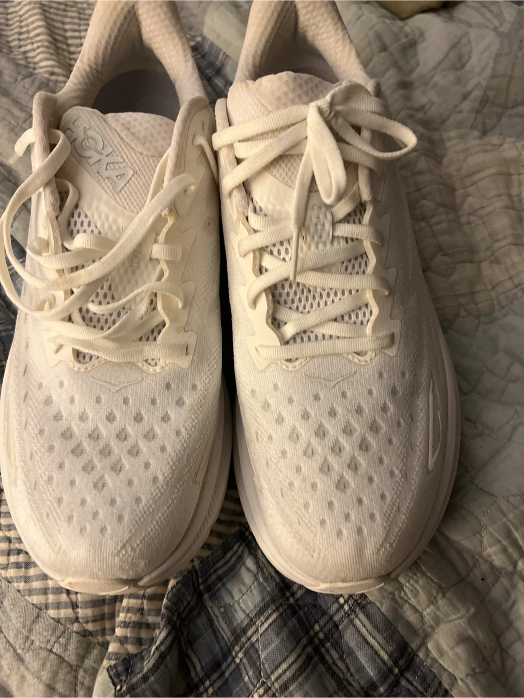 Hoka Clifton 9 White Running Shoes Men's 11 D